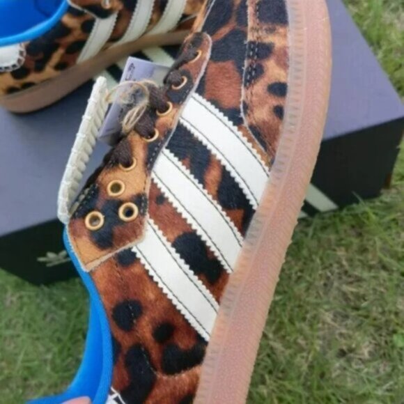 New Adidas x Wales Bonner Samba Pony Leopard Print Women's Sneaker - Picture 6 of 6